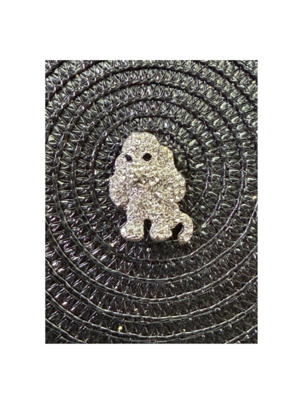 Unbranded Brooch One Size Silver Black Rhinestone Dog
